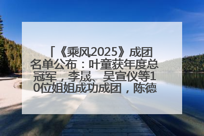《乘风2025》成团名单公布：叶童获年度总冠军，李晟、吴宣仪等10位姐姐成功成团，陈德容获年度高光人物