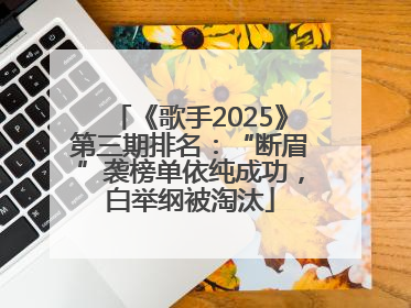 《歌手2025》第三期排名：“断眉”袭榜单依纯成功，白举纲被淘汰