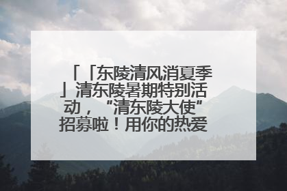 「东陵清风消夏季」清东陵暑期特别活动，“清东陵大使”招募啦！用你的热爱守护世界遗产！