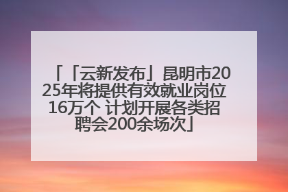 「云新发布」昆明市2025年将提供有效就业岗位16万个 计划开展各类招聘会200余场次