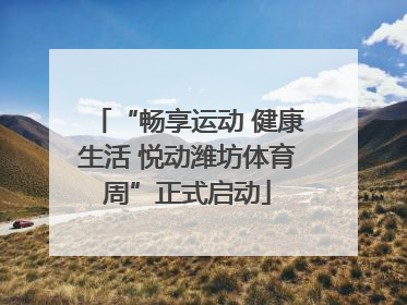 “畅享运动 健康生活 悦动潍坊体育周”正式启动