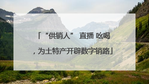 “供销人” 直播 吆喝，为土特产开辟数字销路