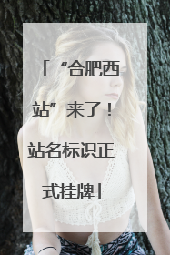 “合肥西站”来了！站名标识正式挂牌