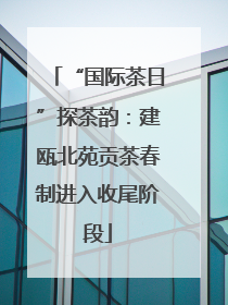 “国际茶日”探茶韵：建瓯北苑贡茶春制进入收尾阶段