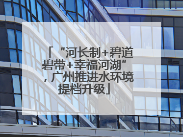 “河长制+碧道碧带+幸福河湖”，广州推进水环境提档升级