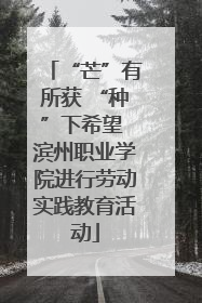 “芒”有所获 “种”下希望 滨州职业学院进行劳动实践教育活动