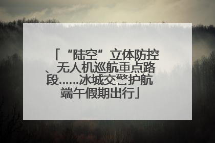 “陆空”立体防控、无人机巡航重点路段……冰城交警护航端午假期出行