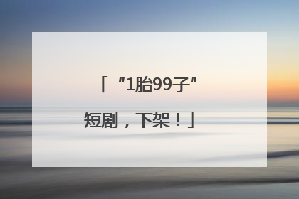 “1胎99子”短剧，下架！