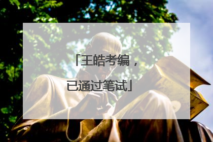 王皓考编，已通过笔试