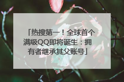 热搜第一！全球首个满级QQ即将诞生：拥有者继承其父账号