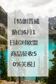 特朗普威胁自6月1日起对欧盟商品征收50%关税