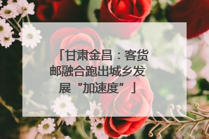 甘肃金昌：客货邮融合跑出城乡发展“加速度”