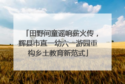 田野间童谣响薪火传，辉县市直一幼六一游园重构乡土教育新范式