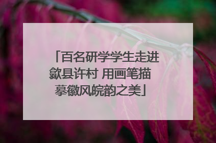 百名研学学生走进歙县许村 用画笔描摹徽风皖韵之美
