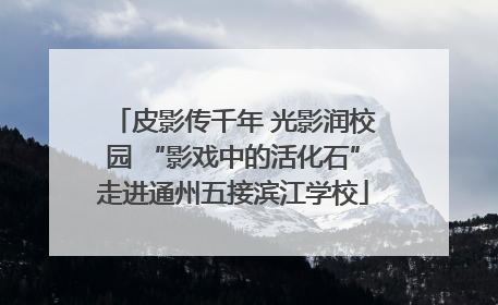 皮影传千年 光影润校园 “影戏中的活化石”走进通州五接滨江学校
