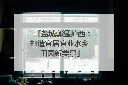 盐城郭猛护西：打造宜居宜业水乡田园新美景