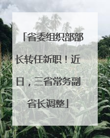 省委组织部部长转任新职！近日，三省常务副省长调整