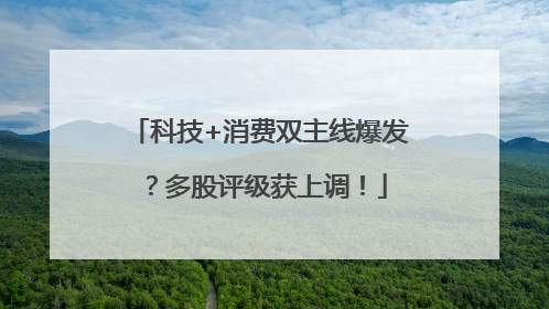 科技+消费双主线爆发？多股评级获上调！