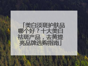 美白淡斑护肤品哪个好？十大美白祛斑产品，去黄提亮品牌选购指南