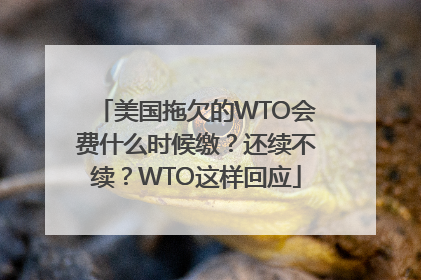 美国拖欠的WTO会费什么时候缴？还续不续？WTO这样回应