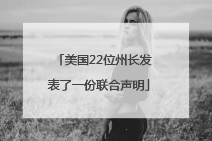 美国22位州长发表了一份联合声明