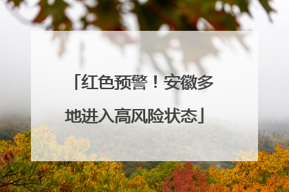 红色预警！安徽多地进入高风险状态