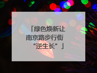 绿色焕新让南京路步行街“逆生长”