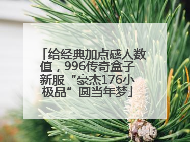 给经典加点感人数值，996传奇盒子新服“豪杰176小极品”圆当年梦