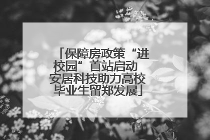 保障房政策“进校园”首站启动 安居科技助力高校毕业生留郑发展