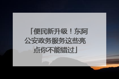 便民新升级！东阿公安政务服务这些亮点你不能错过