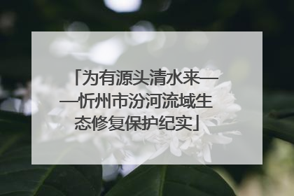 为有源头清水来——忻州市汾河流域生态修复保护纪实