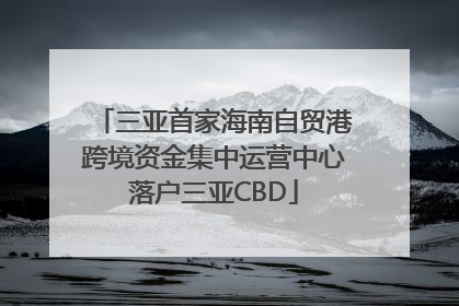 三亚首家海南自贸港跨境资金集中运营中心落户三亚CBD