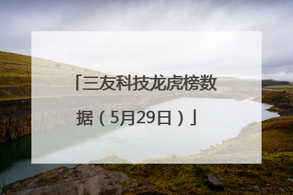 三友科技龙虎榜数据（5月29日）