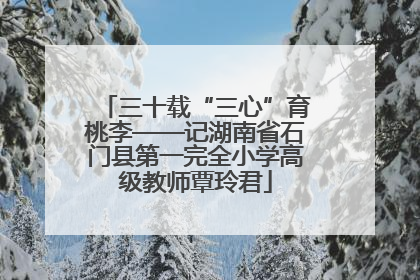 三十载“三心”育桃李——记湖南省石门县第一完全小学高级教师覃玲君