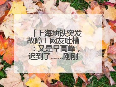 上海地铁突发故障！网友吐槽：又是早高峰，迟到了……刚刚，官方致歉→