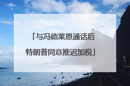 与冯德莱恩通话后 特朗普同意推迟加税