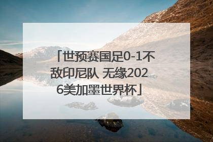 世预赛国足0-1不敌印尼队 无缘2026美加墨世界杯