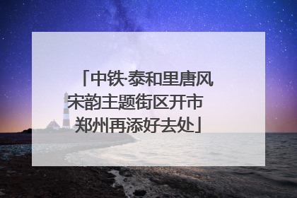 中铁·泰和里唐风宋韵主题街区开市 郑州再添好去处