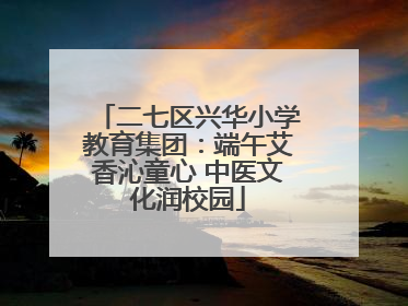 二七区兴华小学教育集团：端午艾香沁童心 中医文化润校园