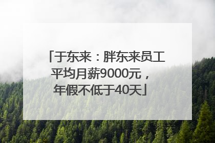 于东来：胖东来员工平均月薪9000元，年假不低于40天