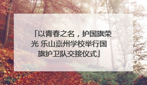 以青春之名，护国旗荣光 乐山嘉州学校举行国旗护卫队交接仪式