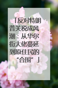 反对特朗普关税成风潮：从华尔街大佬蔓延到原住民的“合围”
