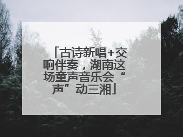 古诗新唱+交响伴奏，湖南这场童声音乐会“声”动三湘