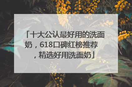 十大公认最好用的洗面奶，618口碑红榜推荐，精选好用洗面奶