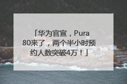 华为官宣，Pura 80来了，两个半小时预约人数突破4万！