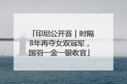 印尼公开赛｜时隔8年再夺女双冠军，国羽一金一银收官