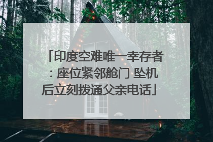 印度空难唯一幸存者：座位紧邻舱门 坠机后立刻拨通父亲电话
