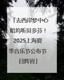 去西岸梦中心船坞听贝多芬！2025上海夏季音乐节公布节目阵容