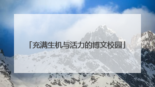 充满生机与活力的博文校园