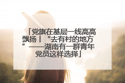 党旗在基层一线高高飘扬丨“去有村的地方”——湖南有一群青年党员这样选择